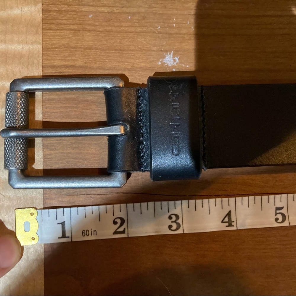 Black Leather Belt with Silver Buckle